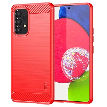 Custodia in TPU Mofi Carbon Fiber per Samsung Galaxy A53 5G - Rossa