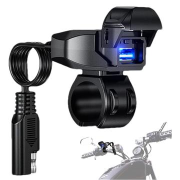 Caricatore USB da manubrio per moto 18W - Nero