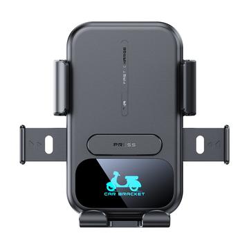 Supporto per telefono da moto/caricabatterie wireless - 15W - Nero