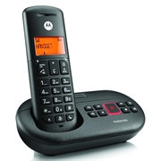 Telefono cordless Motorola E211 DECT con segreteria telefonica digitale - Nero