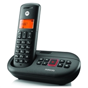 Telefono cordless Motorola E211 DECT con segreteria telefonica digitale - Nero