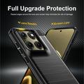 Custodia in TPU spazzolato per Motorola Edge (2026) - Fibra di Carbonio - Nera
