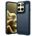Custodia in TPU spazzolato per Motorola Edge (2026) - Fibra di Carbonio - Blu