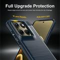 Custodia in TPU spazzolato per Motorola Edge (2026) - Fibra di Carbonio - Blu