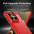 Custodia in TPU spazzolato per Motorola Edge (2026) - Fibra di Carbonio - Rossa