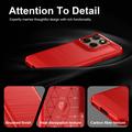 Custodia in TPU spazzolato per Motorola Edge (2026) - Fibra di Carbonio - Rossa
