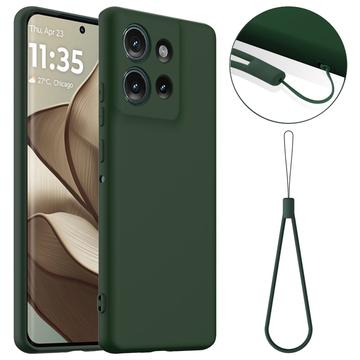 Custodia in silicone liquido per Motorola Edge 50 - compatibile con MagSafe - Verde Scuro