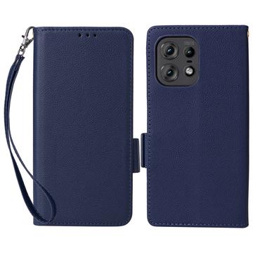 Custodia a portafoglio con chiusura magnetica per Motorola Edge 50 Pro - Blu scuro