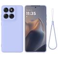 Custodia in silicone liquido con cinghia a mano per Motorola Edge 60 Pro - Viola
