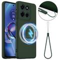 Custodia in silicone liquido per Motorola Edge 60 Stylus - compatibile con MagSafe - Verde Scuro