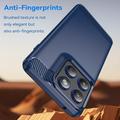 Custodia in TPU spazzolato per Motorola Edge 70 - Fibra di Carbonio - Blu
