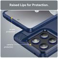 Custodia in TPU spazzolato per Motorola Edge 70 - Fibra di Carbonio - Blu