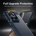Custodia in TPU spazzolato per Motorola Edge 70 Fusion/70 Fusion+ - Fibra di Carbonio - Blu