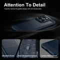 Custodia in TPU spazzolato per Motorola Edge 70 Fusion/70 Fusion+ - Fibra di Carbonio - Blu
