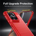 Custodia in TPU spazzolato per Motorola Edge 70 Fusion/70 Fusion+ - Fibra di Carbonio - Rossa