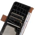 Custodia in Pelle a Portafoglio Serie Crocodile con RFID per Motorola Edge 70 Fusion/70 Fusion+