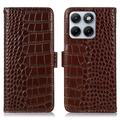 Custodia in Pelle a Portafoglio Serie Crocodile con RFID per Motorola Edge 70 Fusion/70 Fusion+