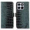 Custodia in Pelle a Portafoglio Serie Crocodile con RFID per Motorola Edge 70 Fusion/70 Fusion+