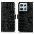 Custodia in Pelle a Portafoglio Serie Crocodile con RFID per Motorola Edge 70 Max
