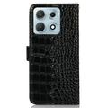 Custodia in Pelle a Portafoglio Serie Crocodile con RFID per Motorola Edge 70 Max