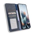 Custodia a Portafoglio con Chiusura Magnetica Retro per Motorola Edge 70 Max - Blu
