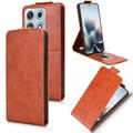 Motorola Edge 70 Max Custodia verticale con supporto - Marrone