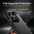 Custodia in TPU spazzolato per Motorola Edge 70 Pro - Fibra di Carbonio - Nera