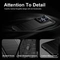 Custodia in TPU spazzolato per Motorola Edge 70 Pro - Fibra di Carbonio - Nera