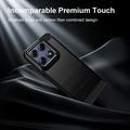 Custodia in TPU spazzolato per Motorola Edge 70 Pro - Fibra di Carbonio - Nera