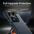 Custodia in TPU spazzolato per Motorola Edge 70 Pro - Fibra di Carbonio - Blu