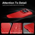 Custodia in TPU spazzolato per Motorola Edge 70 Pro - Fibra di Carbonio - Rossa