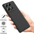 Custodia in silicone liquido con cinghia a mano per Motorola Edge 70 Pro - Nera