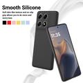 Custodia in silicone liquido con cinghia a mano per Motorola Edge 70 Pro - Nera