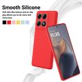 Custodia in silicone liquido con cinghia a mano per Motorola Edge 70 Pro - Rossa