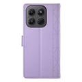 Custodia a portafoglio trapuntata lusso per Motorola Edge 70 Pro - Viola