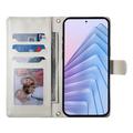 Custodia a portafoglio trapuntata lusso per Motorola Edge 70 Pro - Beige