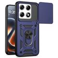 Custodia ibrida con anello rotante e protezione per fotocamera per Motorola Edge 70 Pro - Blu