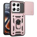 Custodia ibrida con anello rotante e protezione per fotocamera per Motorola Edge 70 Pro - Rosa Oro