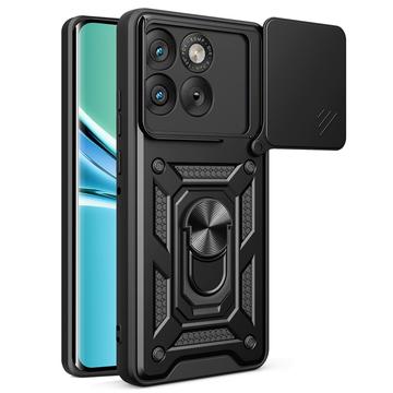 Custodia ibrida con anello rotante e protezione per fotocamera per Motorola Edge 70 - Nera