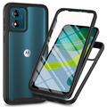 Custodia per Motorola Moto E13 serie 360 Protection - nera / trasparente