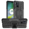 Custodia ibrida antiscivolo per Motorola Moto E13 con cavalletto - nera