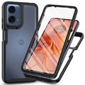 Custodia per Motorola Moto E14/G24/G04/G04s serie 360 Protection - nera / trasparente