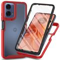 Custodia per Motorola Moto E14/G24/G04/G04s serie 360 Protection - Rossa / Trasparente