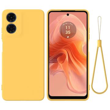 Custodia in Silicone Liquido per Motorola Moto E14 - Gialla
