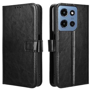 Custodia a portafoglio con chiusura magnetica per Motorola Moto G (2025) - Nera