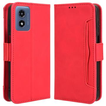 Custodia a Portafoglio Serie Cardholder per Motorola Moto G Play (2024) - Rossa