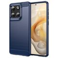Custodia in TPU spazzolato per Motorola Moto G Stylus 5G (2025) - Fibra di Carbonio - Blu