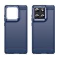 Custodia in TPU spazzolato per Motorola Moto G Stylus 5G (2025) - Fibra di Carbonio - Blu