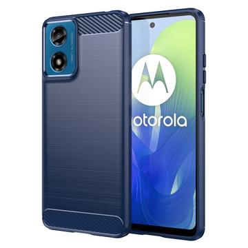 Custodia in TPU Spazzolato per Motorola Moto G04/G24 - Fibra di Carbonio