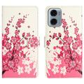 Custodia a Portafoglio Serie Style per Motorola Moto G05/E15 - Fiori Rosa